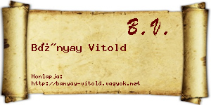 Bányay Vitold névjegykártya